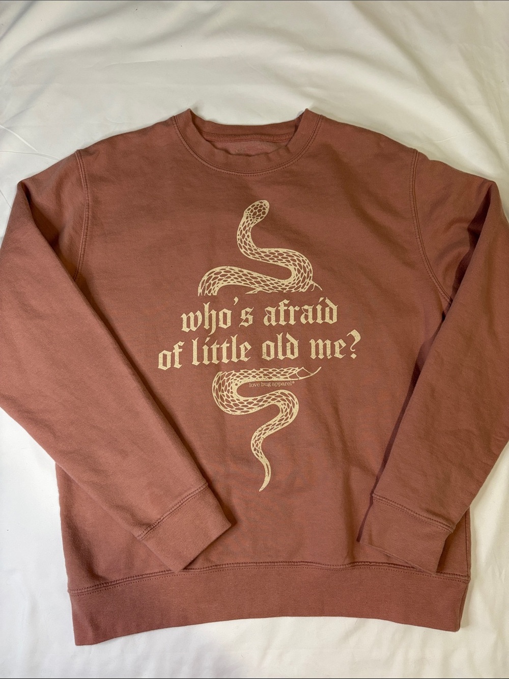 Taylor Swift Lyrics Who’s Afraid of Little Old Me Snake Graphic Print Crewneck